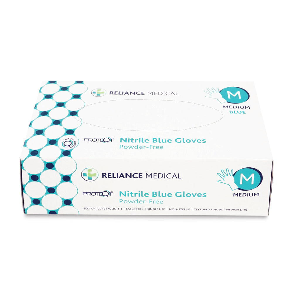 PROTEQT Nitrile Examination Gloves (Powder Free) – Medium – Box of 100