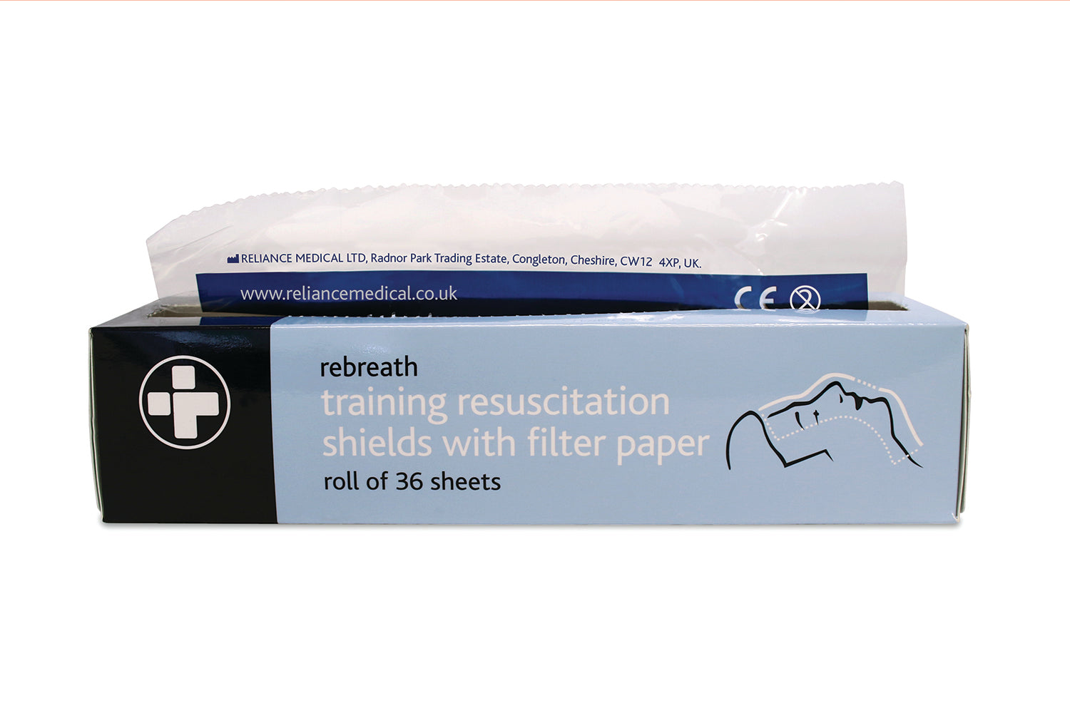 Rebreath Training Resuscitation Shields with Filter Paper – Roll of 36 Sheets