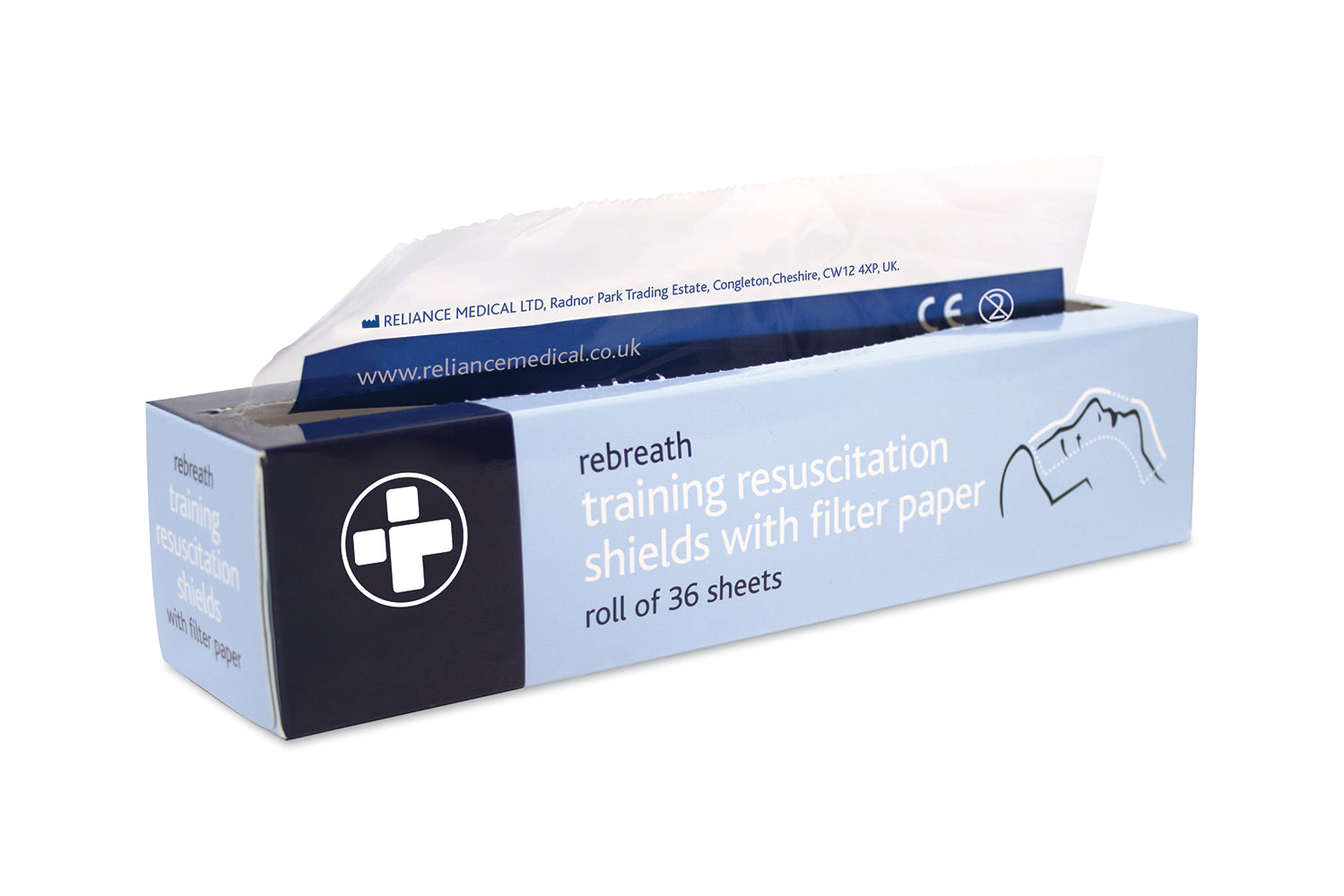 Rebreath Training Resuscitation Shields with Filter Paper – Roll of 36 Sheets