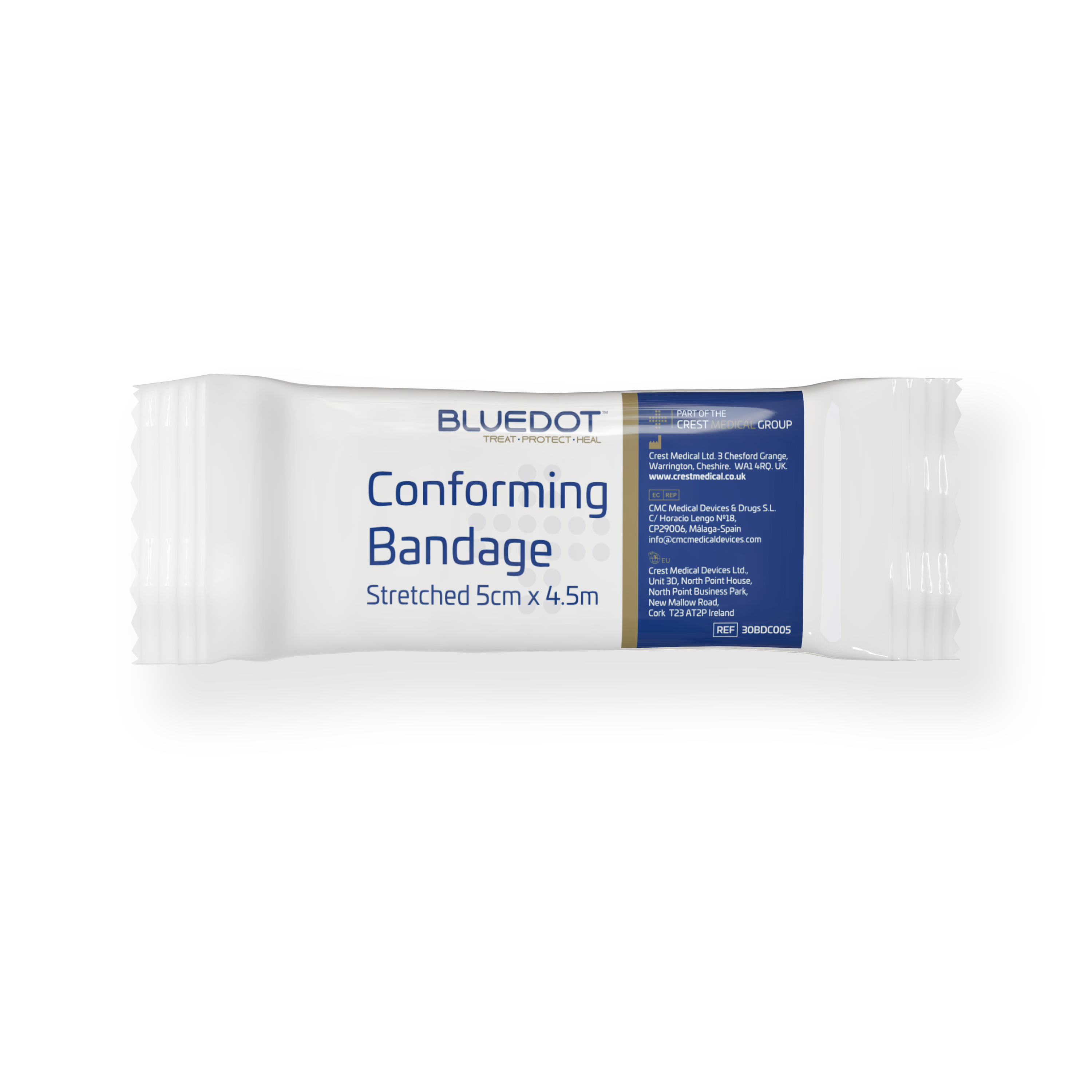 Blue Dot 5cm x 4.5m Conforming Bandage