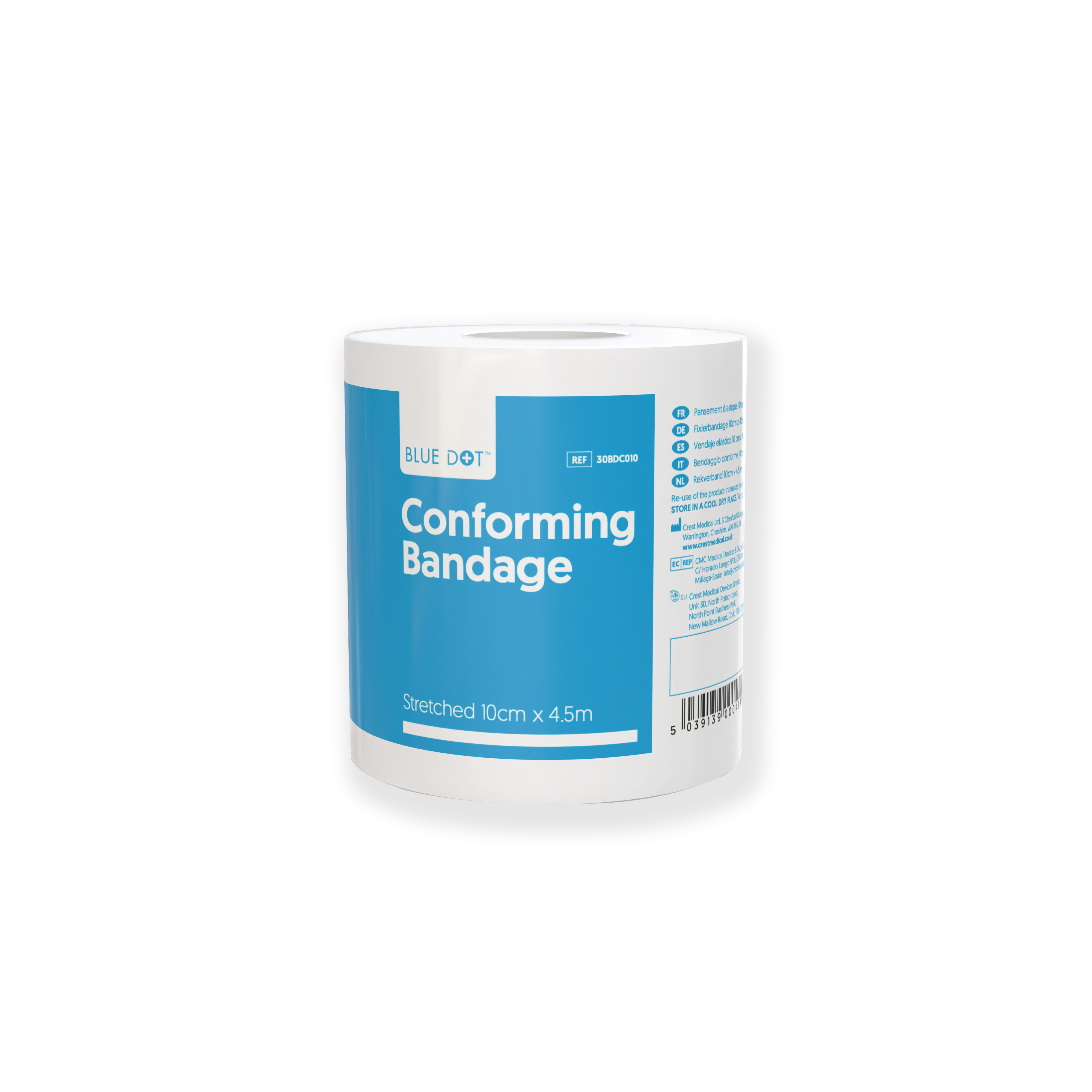 Blue Dot 10cm x 4.5m Conforming Bandage