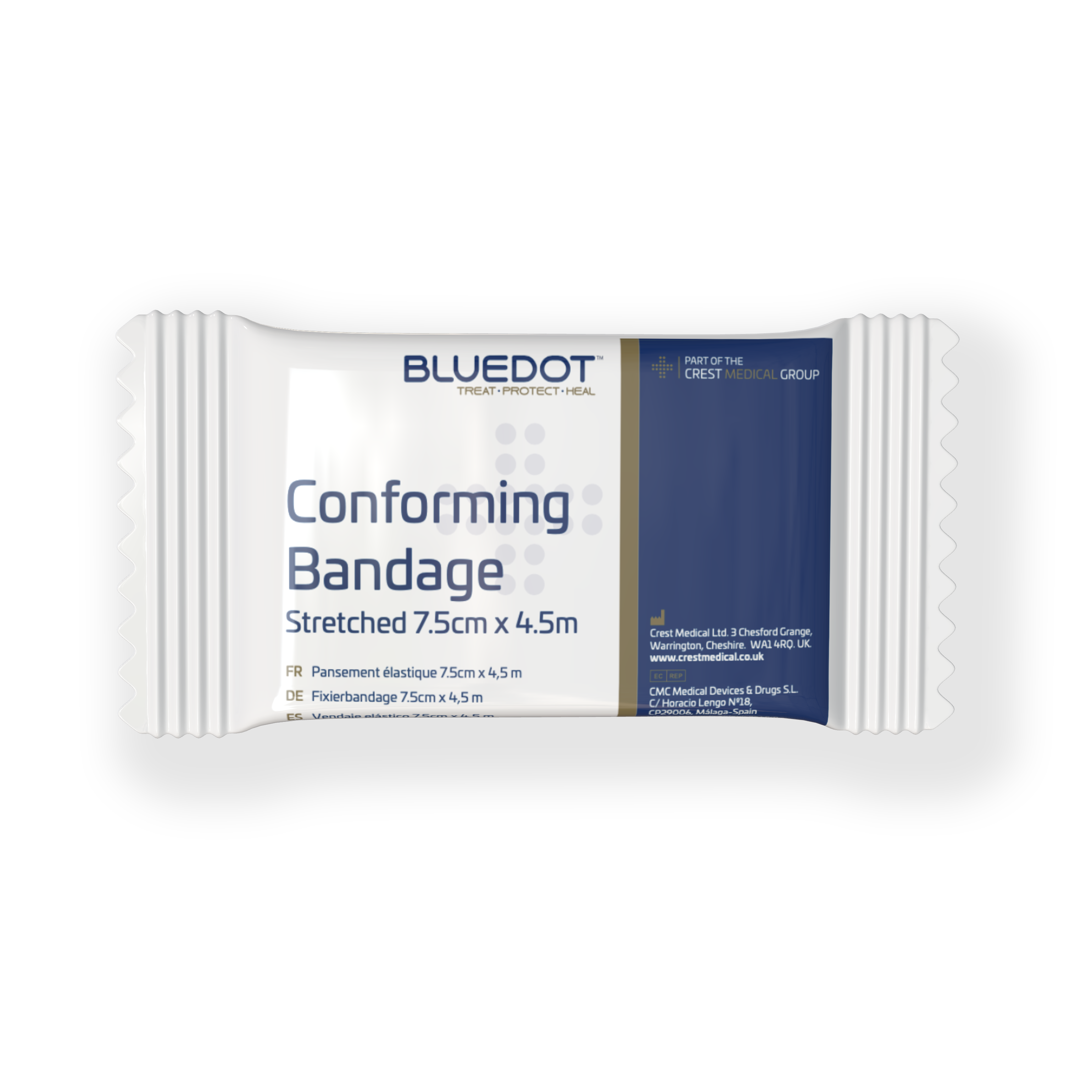 Blue Dot 7.5cm x 4.5m Conforming Bandage