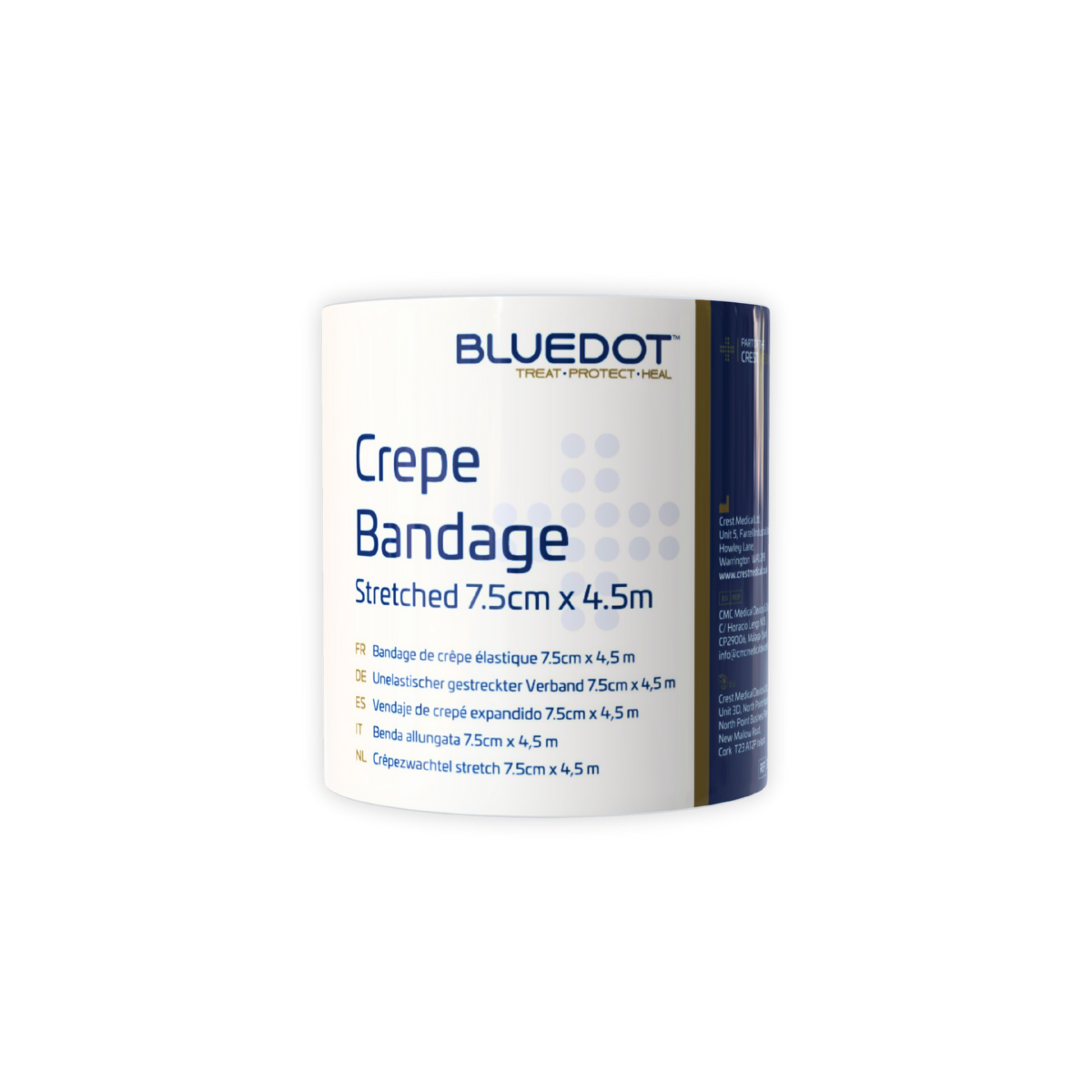 Blue Dot Crepe Bandage 7.5cm x 4.5mtr