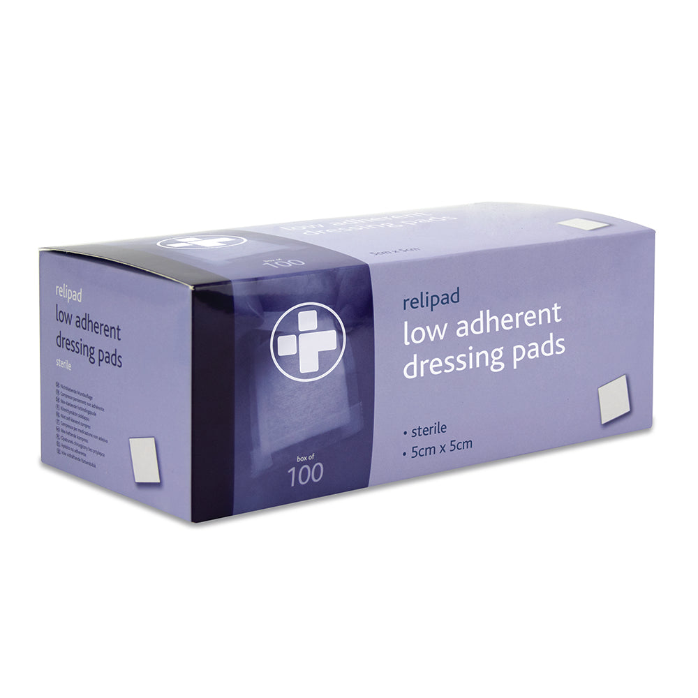 Relipad Low Adherent Dressing Pads – 5cm x 5cm
