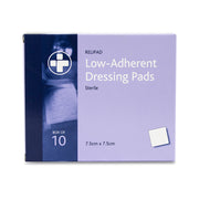Relipad Low Adherent Dressing Pads – 7.5cm x 7.5cm – Box of 10