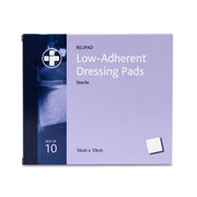 Relipad Low Adherent Dressing Pads – 10cm x 10cm – Box of 10