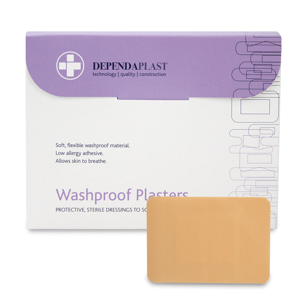 Dependaplast - Washproof Plasters - 7.5cm x 5cm - Pale - Box of 50