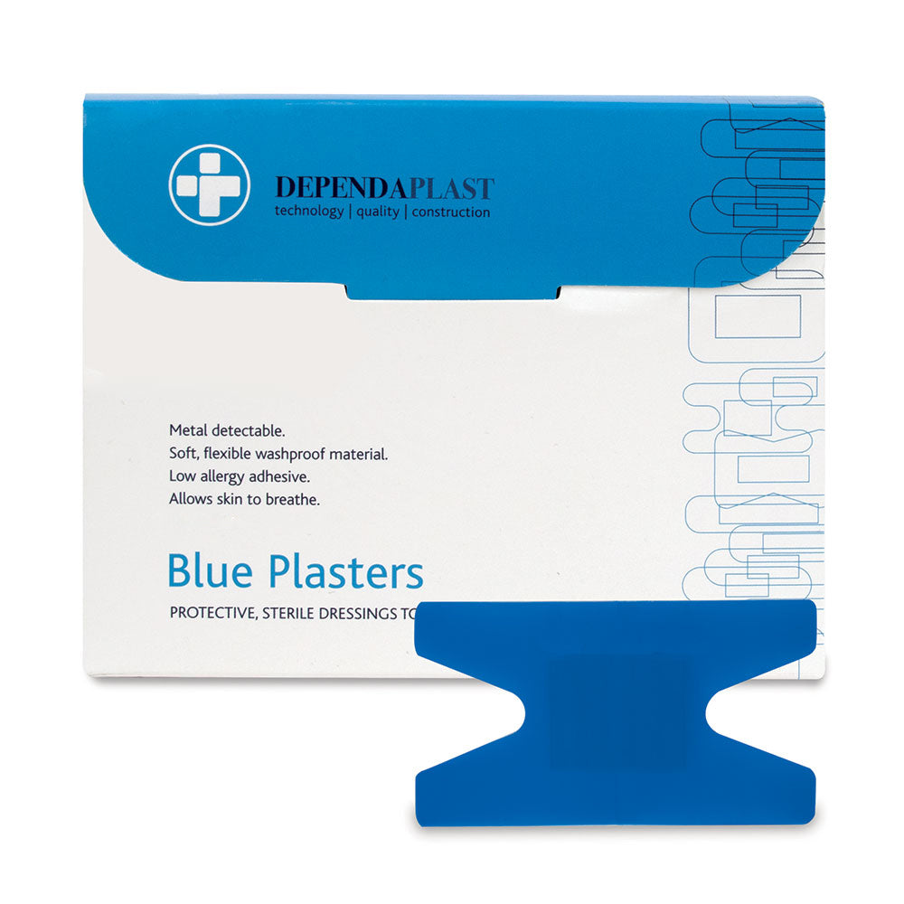 Dependaplast - Metal Detectable Washproof Plasters - Anchor - Blue - Box of 50