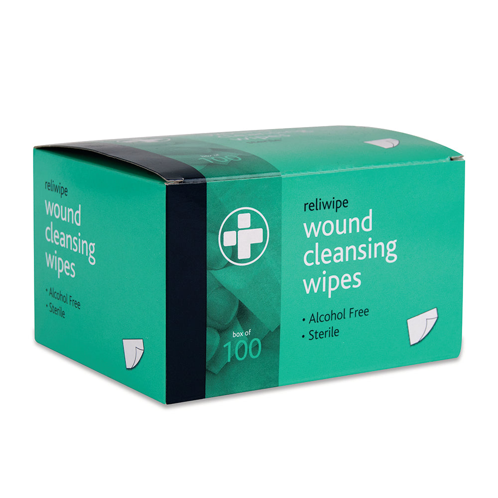 Reliwipe Saline Wound Cleansing Wipes – Box of 100