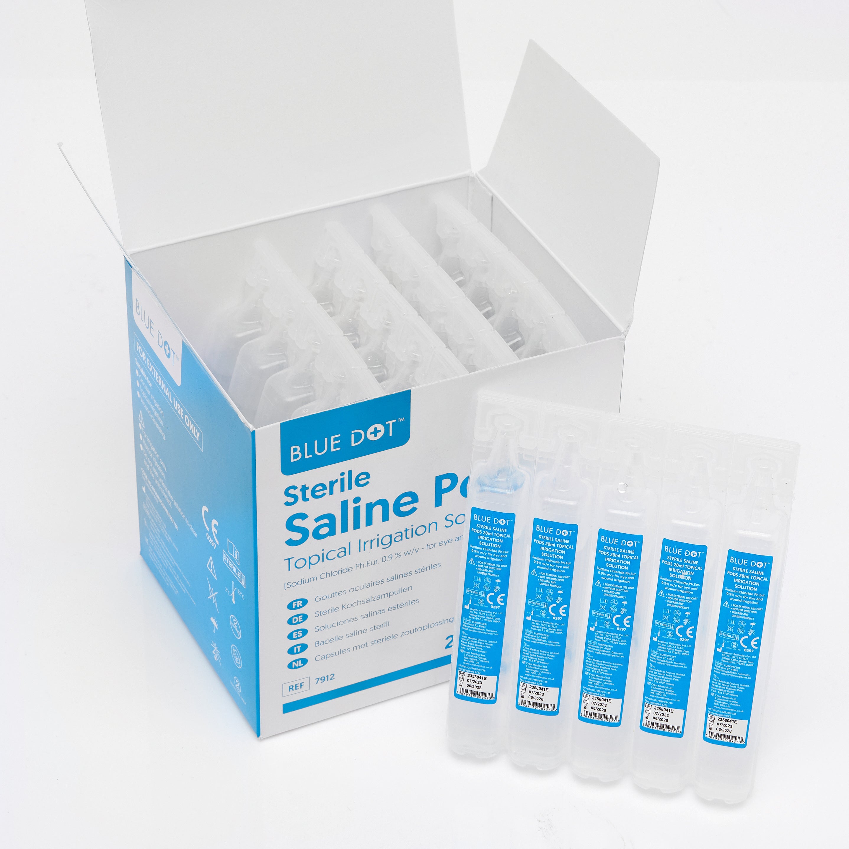 Blue Dot 20ml Sterile Eye Wash Pods (Box 25)