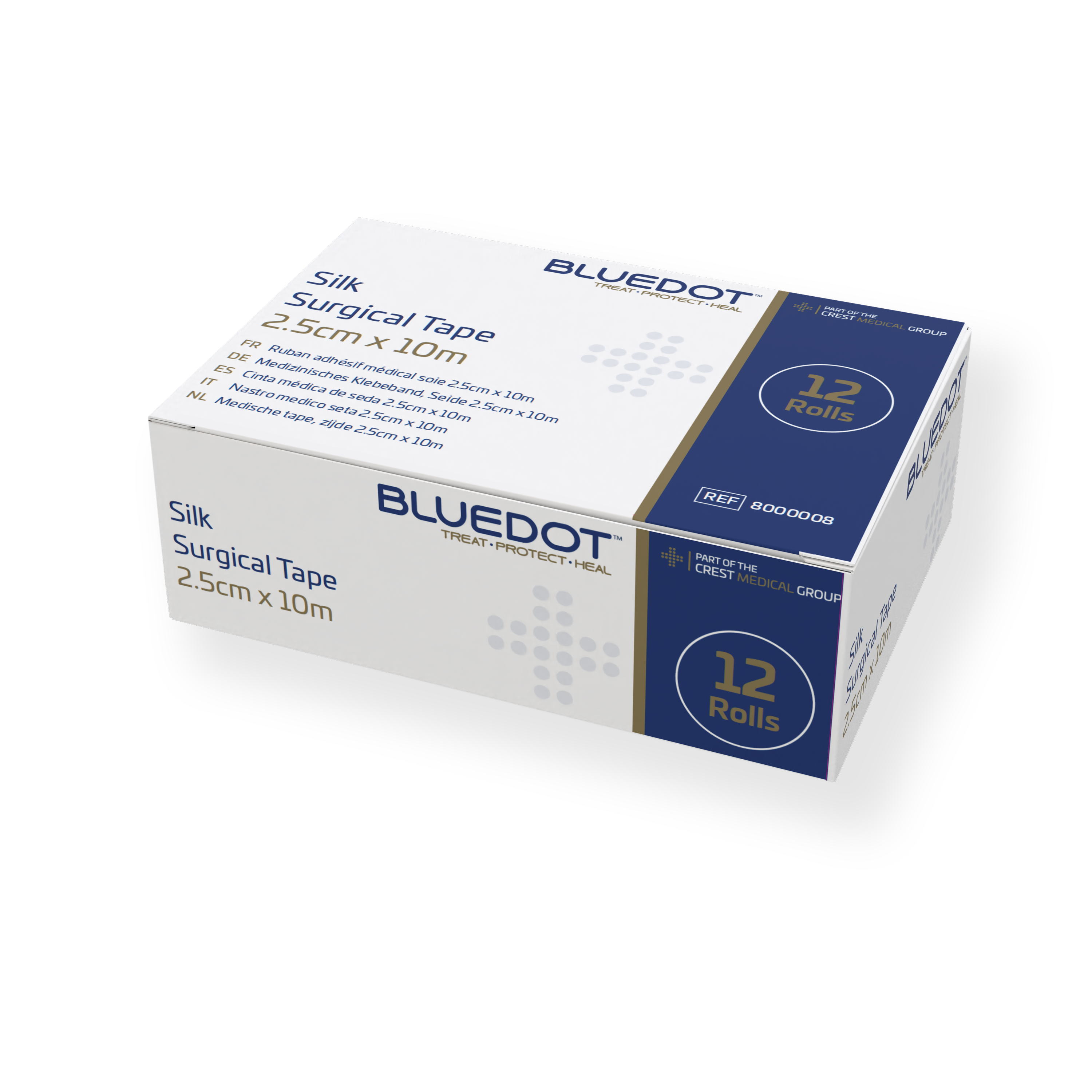 Blue Dot 2.5cm x 10m Plastic Perforated Tape (Box 12)