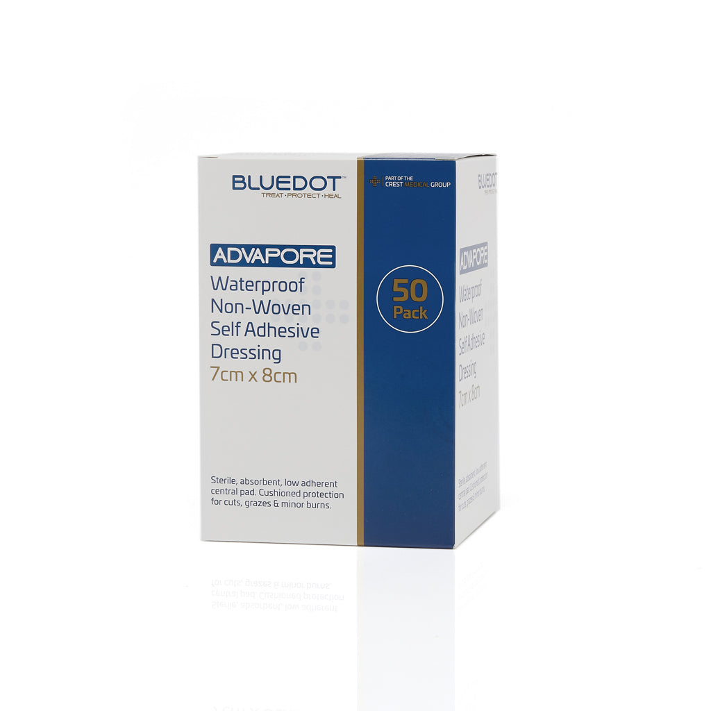 Advapore 7cm x 8cm Waterproof Non-Woven Adhesive Wound Dressing (Pack 50)
