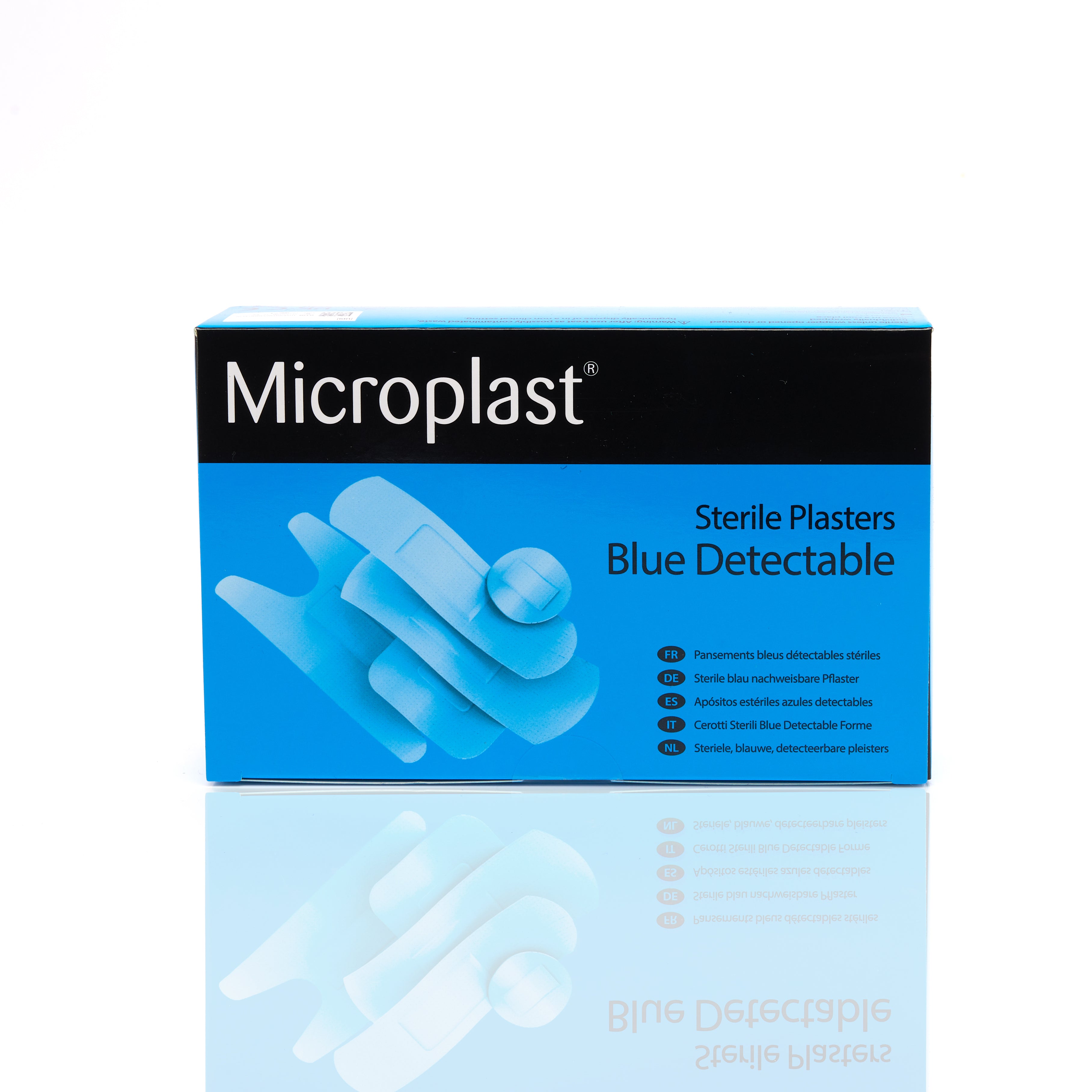 Microplast Assorted Blue Detectable Plasters (Box 100)