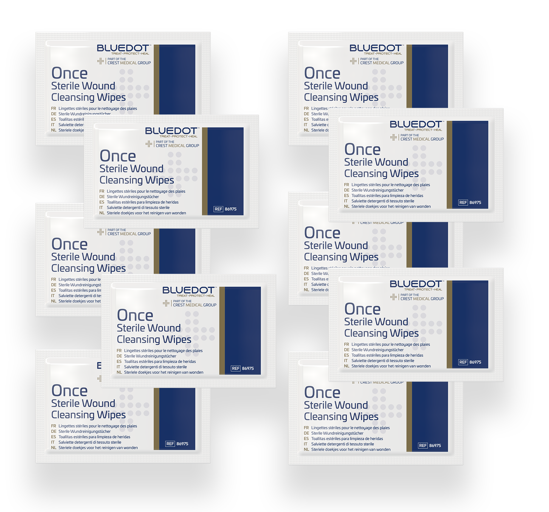 Blue Dot Once Sterile Saline Wipes (Bag 10)