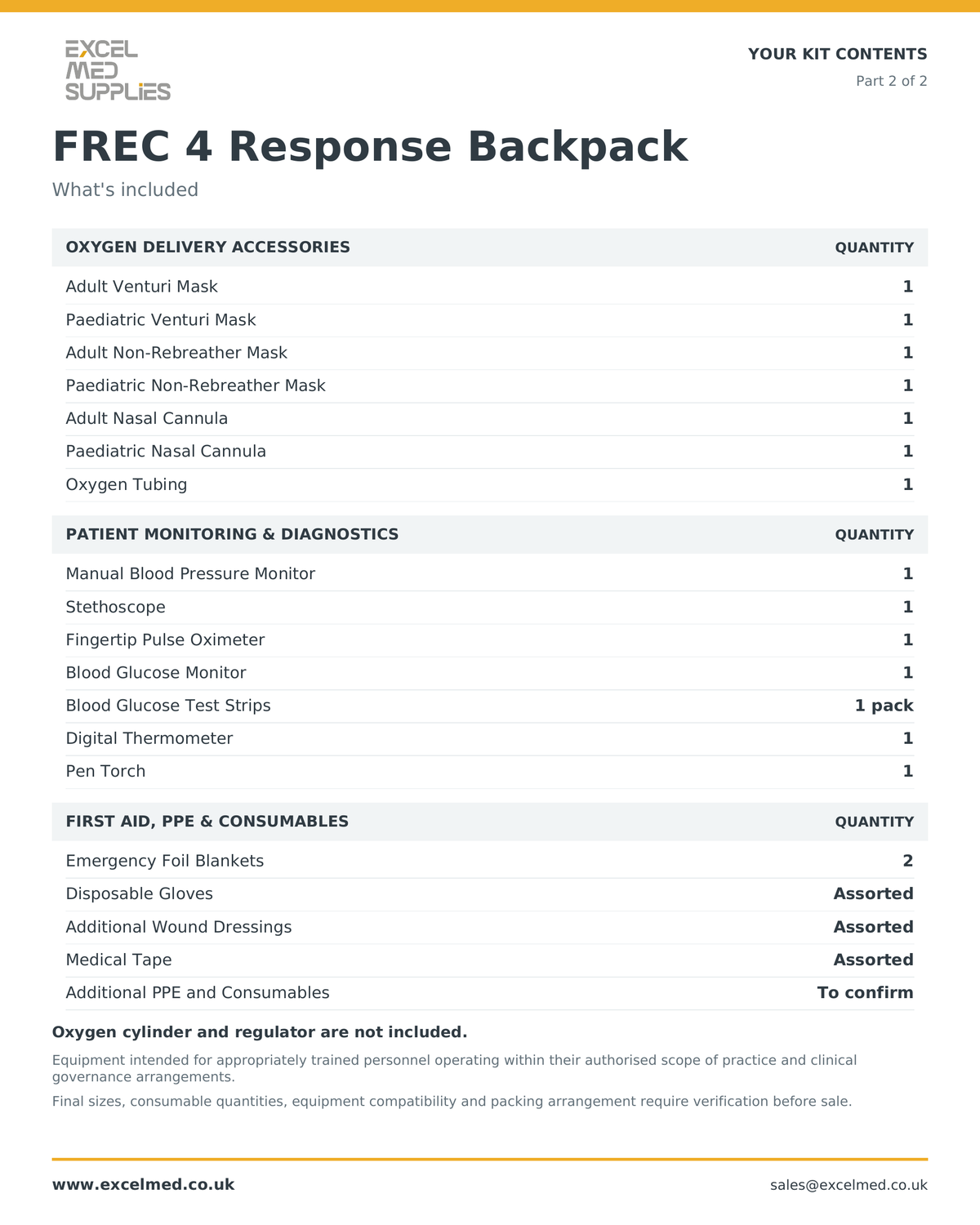 FREC 4 Response Backpack