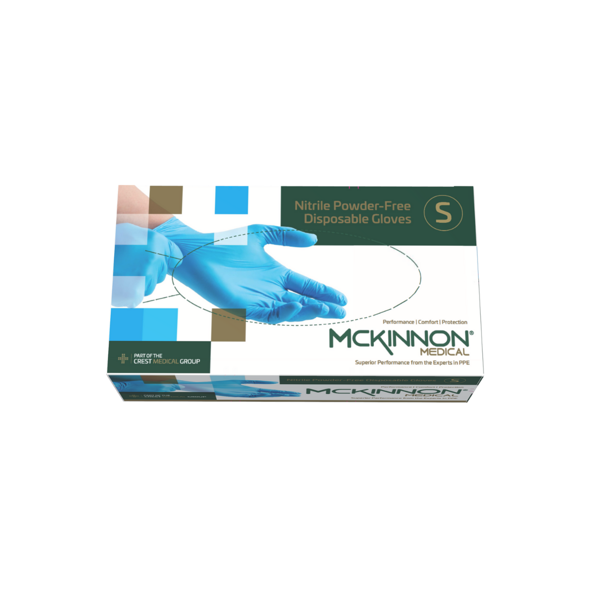 Mckinnon Medical Small Blue Nitrile Powder-Free Examination Gloves (Box 100)