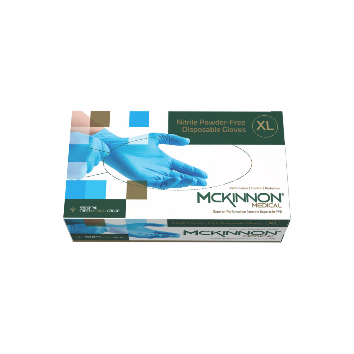 Mckinnon Medical Extra Large Blue Nitrile Powder-Free Examination Gloves (Box 90)