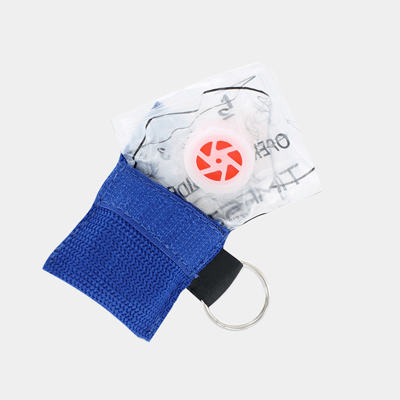 Face Shield with Valve in Keyring Pouch