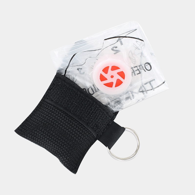 Face Shield with Valve in Keyring Pouch