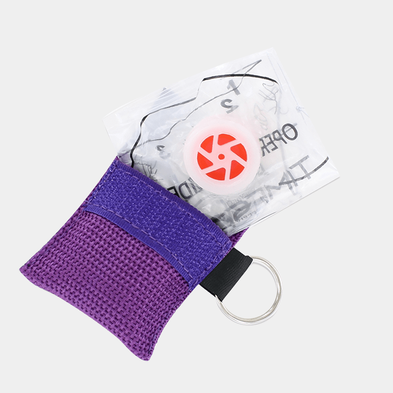 Face Shield with Valve in Keyring Pouch
