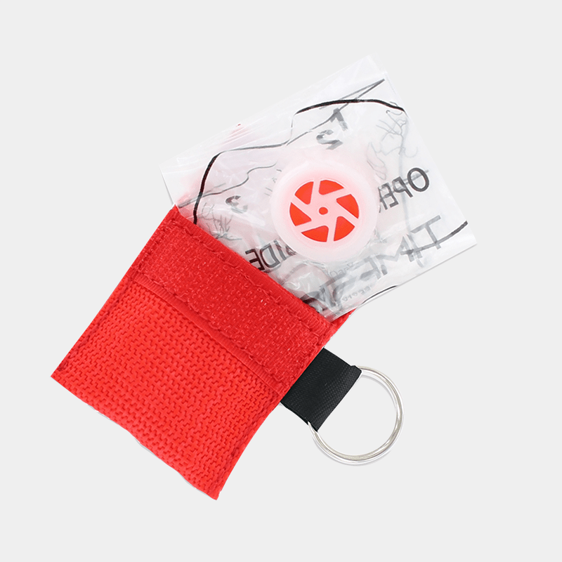 Face Shield with Valve in Keyring Pouch