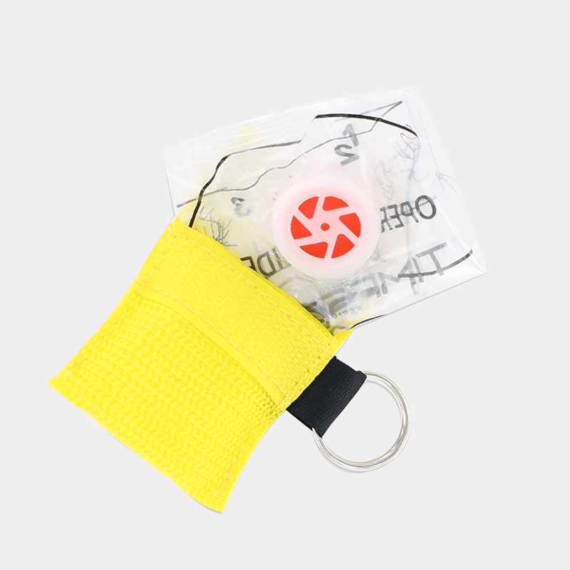 Face Shield with Valve in Keyring Pouch