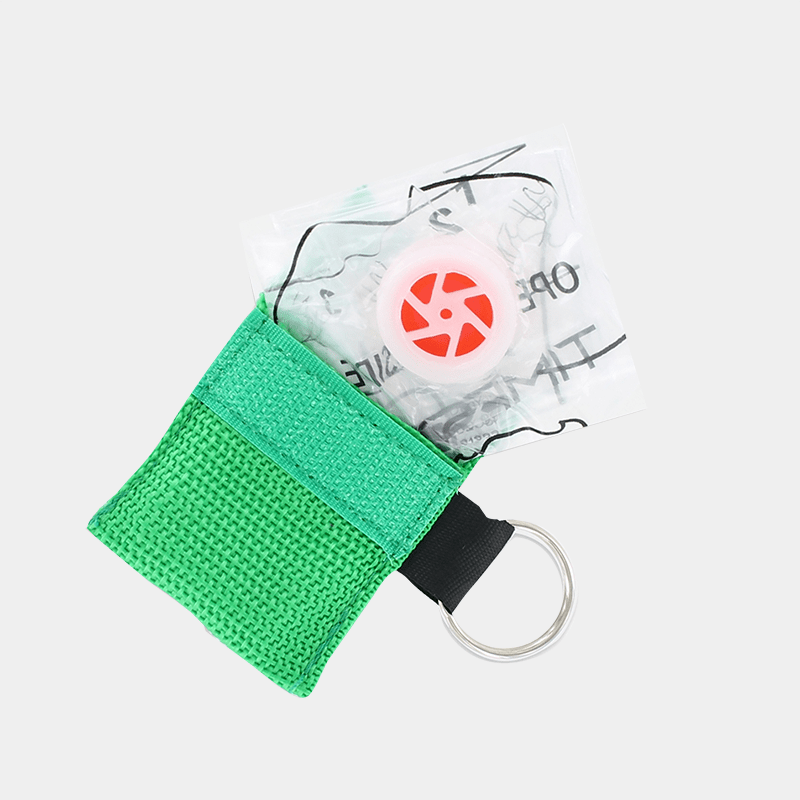 Face Shield with Valve in Keyring Pouch
