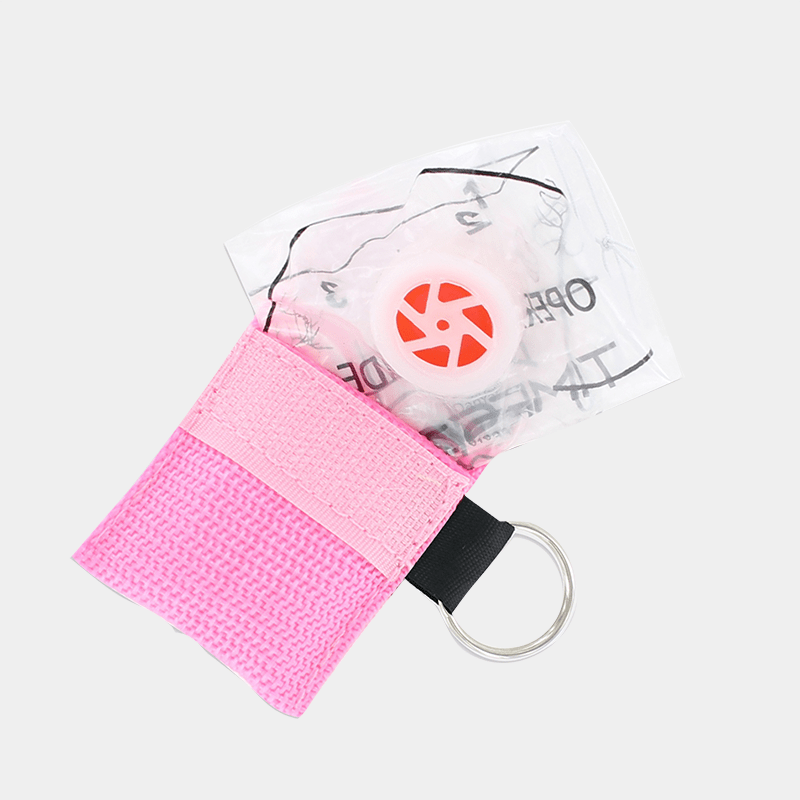 Face Shield with Valve in Keyring Pouch
