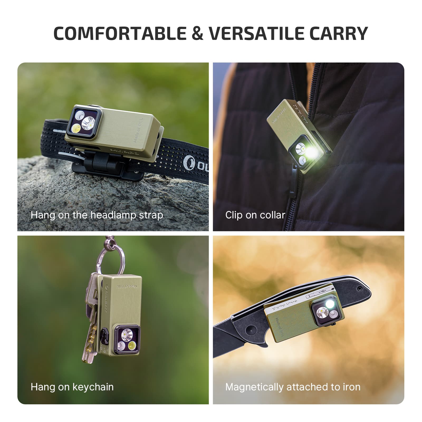 Oclip Ultra Clip-On EDC Light with Floodlight & Spotlight & UV Light